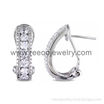 Wholesale 925 Sterling Silver Gemstone Earrings Engraved 925 Sterling Silver Earrings